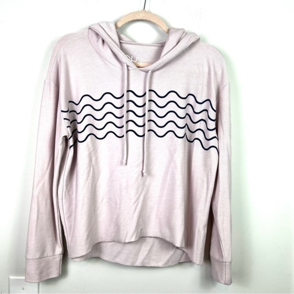 Chaser‎ waves crop hoodie light lavender/navy womens size M - Picture 1 of 8